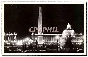 Bild des Verkufers fr Carte Postale Ancienne Paris By Night Concord Square Place de la Concorde zum Verkauf von CPAPHIL