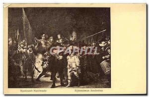 Image du vendeur pour Carte Postale Ancienne Rembrandt nachtwacht Rijksmuseum Amsterdam Mousquetaires mis en vente par CPAPHIL