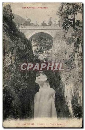 Bild des Verkufers fr Carte Postale Ancienne Les Hauters Pyrenees Cauterets Gouffre et pont d'Espagne zum Verkauf von CPAPHIL