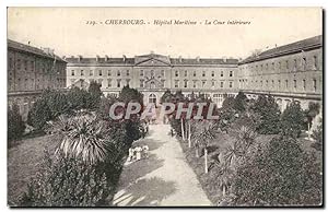 Carte Postale Ancienne Cherbourg Hopital Maritime La Cour Intérieure