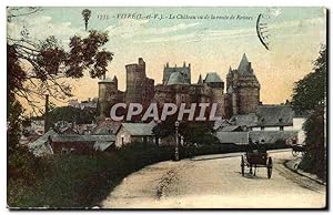 Bild des Verkufers fr Carte Postale Ancienne Vitre Le chteau Vu De La Route De Rennes zum Verkauf von CPAPHIL