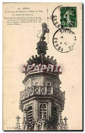Seller image for Carte Postale Ancienne Arras Le sommet du Beffroi de l'Htel de Ville Chambre des guetteurs Lion for sale by CPAPHIL