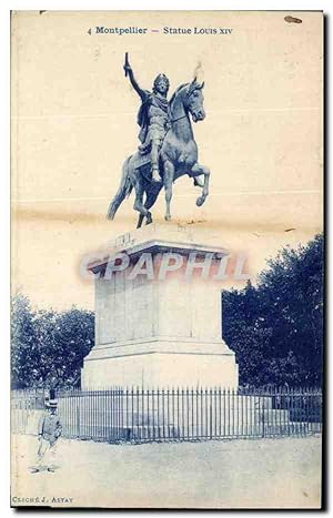 Bild des Verkufers fr Carte Postale Ancienne Montpellier Statue Louis XIV zum Verkauf von CPAPHIL