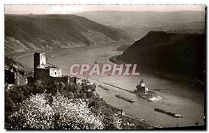 Bild des Verkufers fr Carte Postale Semi Moderne Gutenfels und die Plalz The Rhine near Kaub Gutenfels Castle zum Verkauf von CPAPHIL