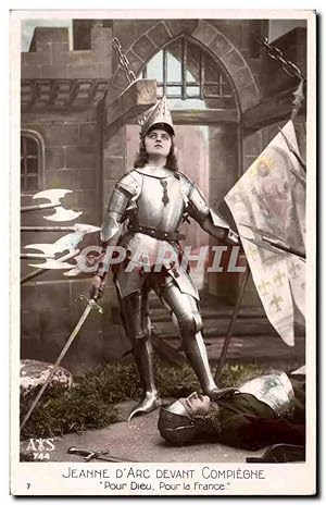 Carte Postale Ancienne Jeanne D'Arc Devant Compiegne Pour Dieu Pour La France