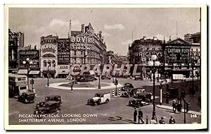 Carte Postale Ancienne Piccadilly Circus Looking Down Shaftesbury Avenue London