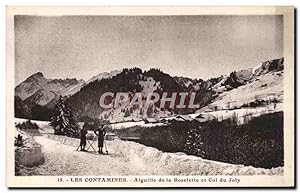 Carte Postale Ancienne Les Contamines Aiguille de la Roselette et Col du Joly Ski