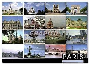 Imagen del vendedor de Carte Postale Moderne Paris Monuments Tour eiffel Sacre Coeur Notre Dame a la venta por CPAPHIL
