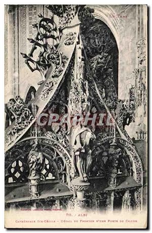 Seller image for Carte Postale Ancienne Albi Cathdrale Ste Cecle Detail du fronton d'un porte Du Choeur for sale by CPAPHIL