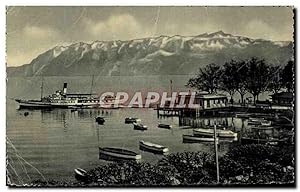 Bild des Verkufers fr Carte Postale Semi Moderne Le Port d'Ouchy et les Alpes de la Savoie Bateau zum Verkauf von CPAPHIL