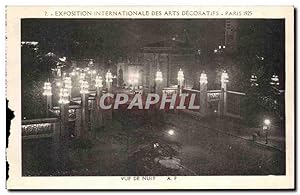 Carte Postale Ancienne Paris Exposition Internationale Des Arts Decoratifs vue De Nuit