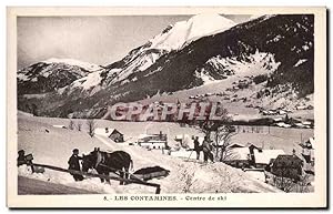 Carte Postale Ancienne Les Contamines Centre de ski (animée)