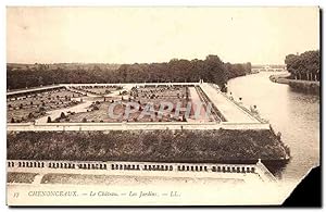 Bild des Verkufers fr Carte Postale Ancienne Chenonceaux La Chteau Les Jardins zum Verkauf von CPAPHIL