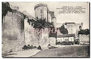 Bild des Verkufers fr Carte Postale Ancienne Loches Le Donjon Porte Poitevine Murs de L'Ancienne Enceinte Tour Ronde de Louis zum Verkauf von CPAPHIL