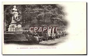 Seller image for Carte Postale Ancienne Bordeaux Jardin Public Monument Maxime Lalanne for sale by CPAPHIL