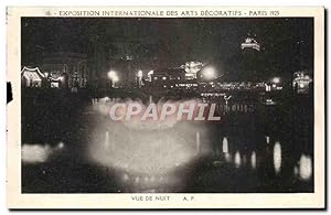 Carte Postale Ancienne Paris Exposition Internationale Des Arts Decoratifs vue De Nuit