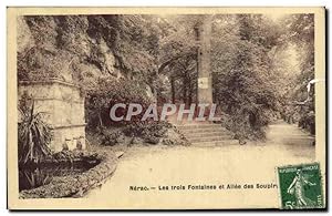 Bild des Verkufers fr Carte Postale Ancienne Nerac Les Trois Fontaines et Alles des Soupirs zum Verkauf von CPAPHIL