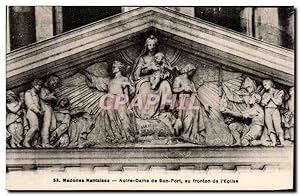 Seller image for Carte Postale Ancienne Madones Nantaies Noire Dame De bon Port Au Fronton De l'Eglise for sale by CPAPHIL