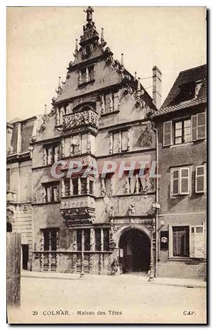 Carte Postale Ancienne Colmar Maison des Tetes