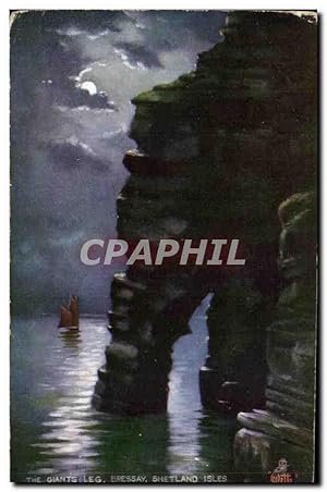 Seller image for Carte Postale Ancienne The Giants Leg Bressay Shetland Isles for sale by CPAPHIL