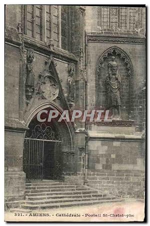 Seller image for Carte Postale Ancienne Amiens Cathdrale Portail St Christophe for sale by CPAPHIL