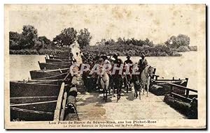 Carte Postale Ancienne Lou Pont de Barco de Seuvo Riau sus lou Pichot Rose Le Pont de Bateaux de ...