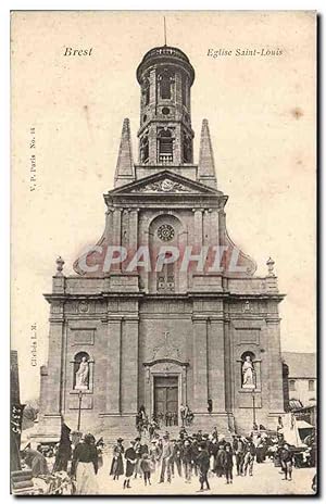Carte Postale Ancienne Brest L'Eglise Saint Louis