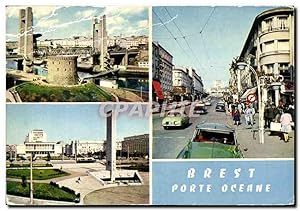 Bild des Verkufers fr Carte Postale Moderne Brest Porte Oceane Pont de Recouvrance et tour Tanguy Rue de Siam place de la Libert zum Verkauf von CPAPHIL