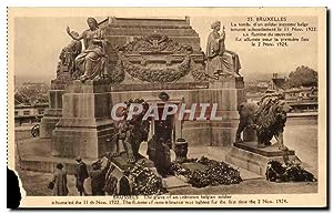 Carte Postale Ancienne Bruxelles la tombs d'un soldat inconnu belge Militaria Lions