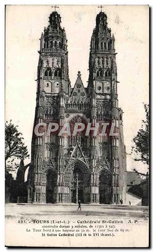 Carte Postale Ancienne Tours Cathédrale St Gatien