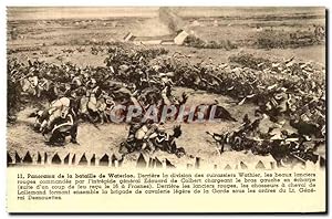 Carte Postale Ancienne Panorama de la Bataille de Waterloo Derriere la division des cuirassiers W...