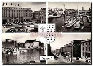 Bild des Verkufers fr Carte Postale Semi Moderne Brest place de la Tour d'Auvergne Pont de Recouvrance prfecture Maritime et chateua rue de Siam zum Verkauf von CPAPHIL