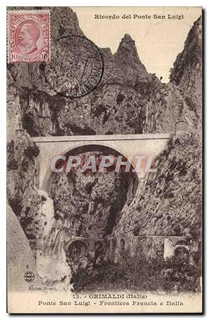 Image du vendeur pour Carte Postale Ancienne Grimaldi Ponte San Luigi Frontiera Francia E Italia mis en vente par CPAPHIL