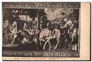 Bild des Verkufers fr Carte Postale Ancienne Tiziano Vecellio Adorazione dei re Magi Milano Ambrosiama zum Verkauf von CPAPHIL