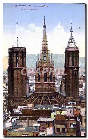 Carte Postale Ancienne Barcelona Catedral