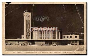 Imagen del vendedor de Carte Postale Ancienne Brest Photo Maquette de La Nouvelle Gare a la venta por CPAPHIL