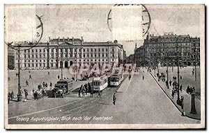 Carte Postale Ancienne Leipzig Augustusplatz Blick nach der Hauptpast