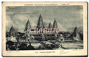 Seller image for Carte Postale Ancienne Exposition Coloniale Internationale Paris 19131 Temple d'Angkor Vat for sale by CPAPHIL