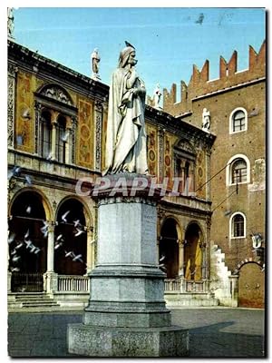 Carte Postale Moderne Verona Piazza dei Signort Monument a Dante Signori Platz Dante Denkmal