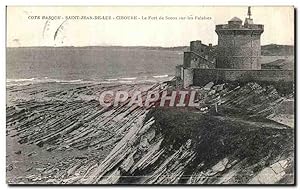 Carte Postale Ancienne St Jean de Luz Les Ciboure Le Fort Socoa sur les Falaises