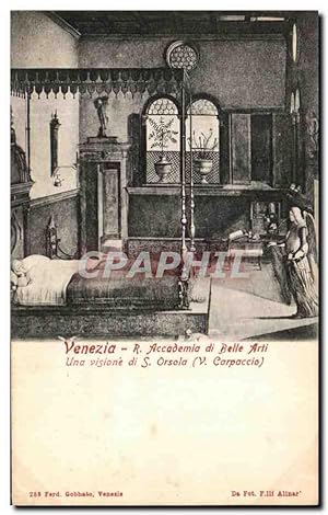 Bild des Verkufers fr Carte Postale Ancienne Venezia Accademia di Belle Arti Una Visione di S Orsola Carpaccio zum Verkauf von CPAPHIL