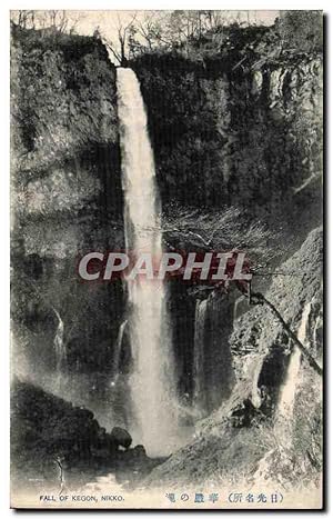 Carte Postale Ancienne Fall of Kegon Nikko Japon