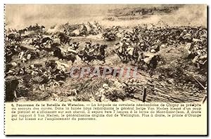 Carte Postale Ancienne Panorama de la Bataille de Waterloo La Brigade de Cavalerie Neerlandaise d...