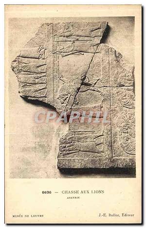 Image du vendeur pour Carte Postale Ancienne Chasse Aux Lions Assyrie Musee du Louvre Paris mis en vente par CPAPHIL
