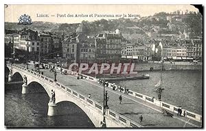 Carte Postale Ancienne Liege Pont des Arches et Panorama sur la Meuse