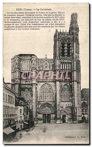 Carte Postale Ancienne Sens Yonne La Cathedralrale