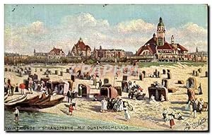 Carte Postale Ancienne Winemunde Strandpartie Mit Dunenpromenada