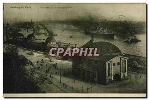 Carte Postale Ancienne Hamburg St Paul Eibtunnel Lendungsbrucken Bateau