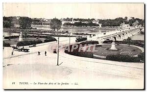 Image du vendeur pour Carte Postale Ancienne Tours La Place des Arts et les Jardins mis en vente par CPAPHIL