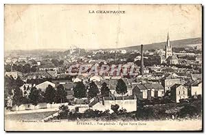 Carte Postale Ancienne Epernay vue générale Eglise Notre Dame